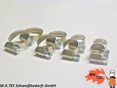 Schlauchschelle V2A Edelstahl von 6,0 bis 40,0 mm Argon Sauerstoff Ace Luft etc