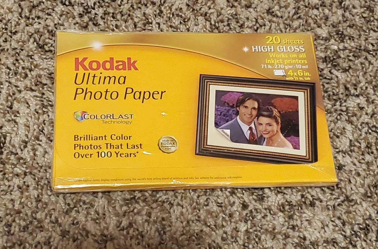 NEW Kodak Ultima Photo Paper 20 Sheets 4x6 High Gloss 71lb Inkjet