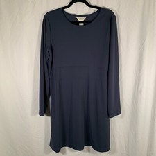 Vintage Express TRICOT Dress Women's 13 14 Grey Long Sleeve Crew Neck Dress