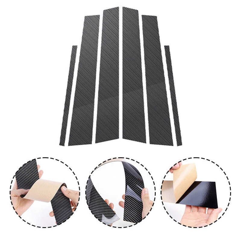 6pcs Carbon Fiber Window Pillar Posts Trim Fit For Infiniti Q50 (V37) 2014-2023 - Изображение 2 из 4