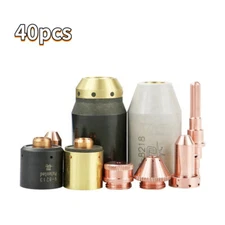 40pcs plasma electrode 9-8215 nozzle 9-8253 for thermodynamic 120A SL60 SL100