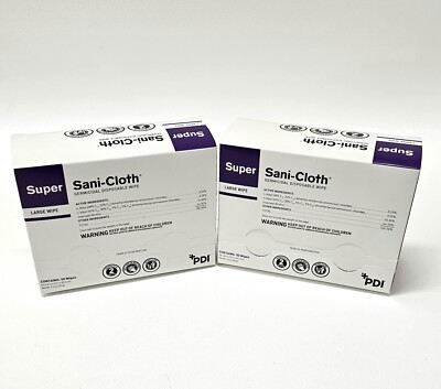 Qty 100 ~ PDI Super Sani-Cloth Large Disinfecting Wipes ~ 5'' x 8'' (H04082)