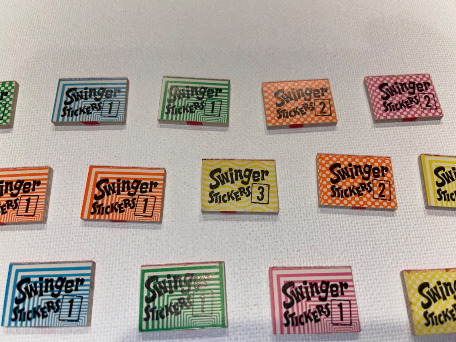 Lot of 81 VINTAGE MINI BOOKS Fibs n squibs & swinger stickers