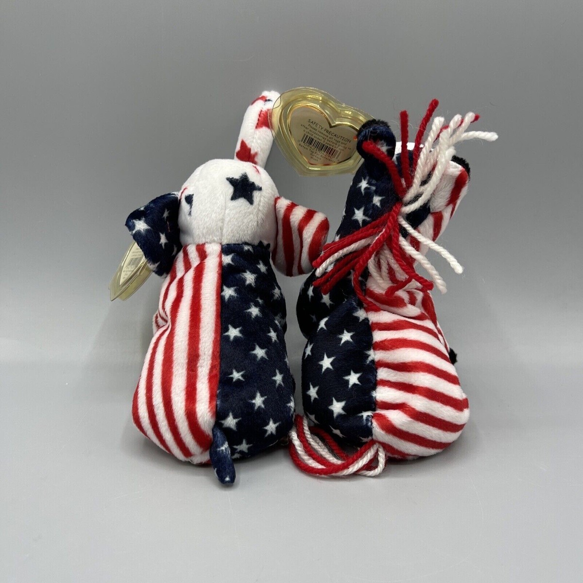 Lefty and Righty TY Beanie Babies 2000 Donkey and Elephant
