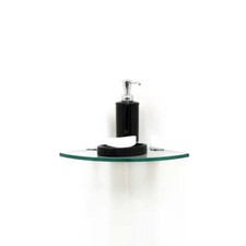10" Glass Shower Shelf Kit With Round Clamps