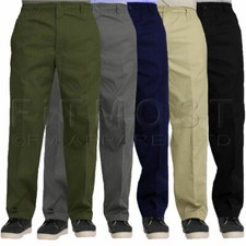 Mens Elasticated Waist Work Casual Rugby Trousers Pants Smart Rugby Trousers 