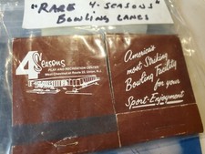 Four Seasons Frankie Valli Rare Bowling Alley Matchbook  Union Nj 4 seasons 