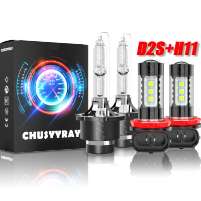 For Infiniti M37 2011 2012 2013 D2S H11 LED Headlight Low&High Fog Light Bulbs