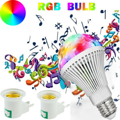 RGB LED Disco Light Bulb E27 3W Colourful Stage Magic Rotating Party Club Lamp E
