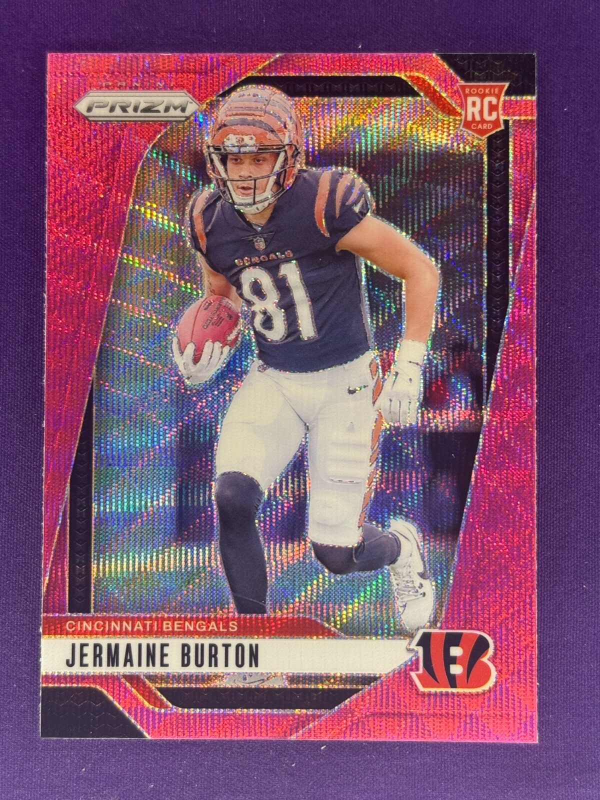 2024 Panini Prizm - Rookie Pink Wave #350 Jermaine Burton (RC)