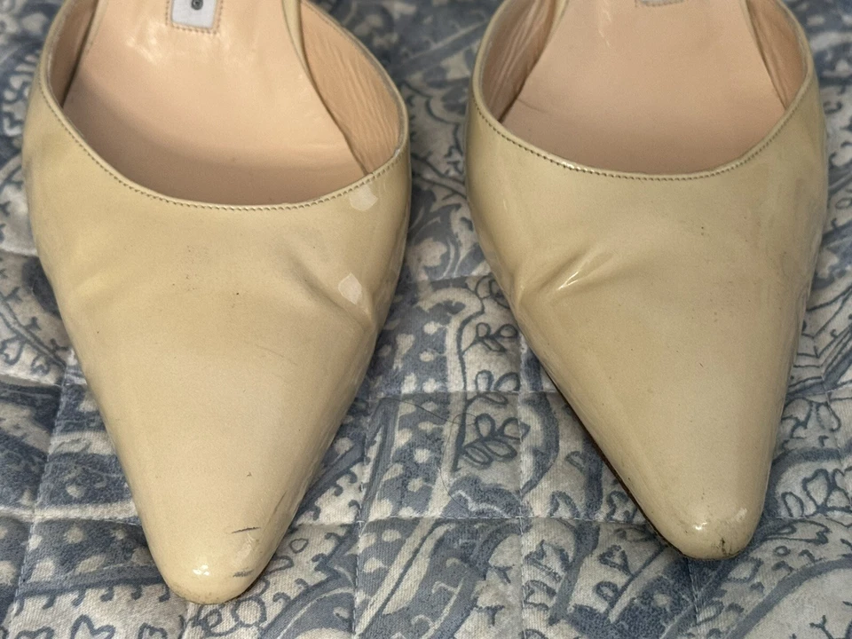 Manolo Blahnik Mujer Beige Carolyne Slingback Sandalia Zapato Talla EU 39 Foto 2 de 4