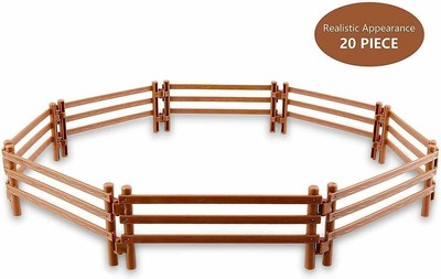 14 Pièces Clôture De Ferme Jouet - Mini Barrières En Plastique Pour Construire Un Paddock, écurie Ou Enclos - Compatible Avec Figurines Animaux
