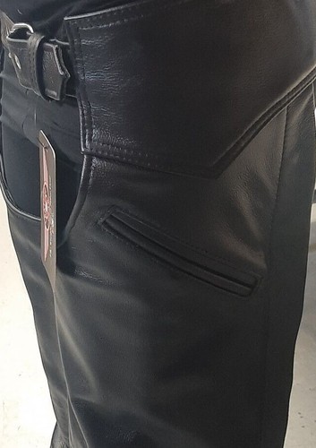 Unisex Black Leather Chaps - Great Quality 1627 - Picture 5 of 5