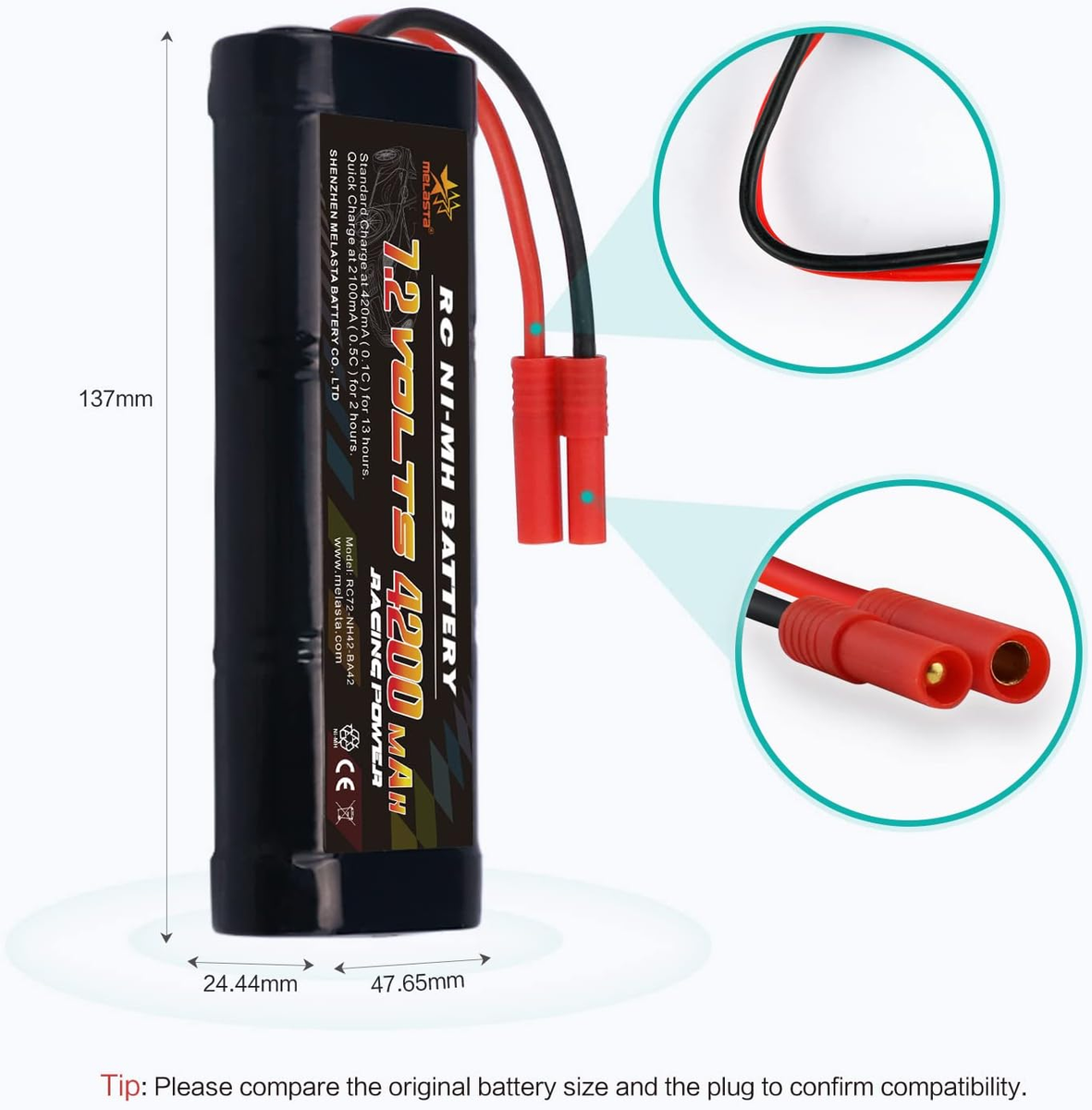 Traxxas Series 6-Cell Flat NiMH Battery Pack W/iD Connector