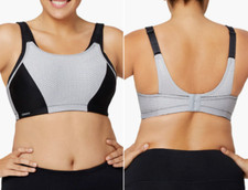 GLAMORISE Black Gray Custom Control Sports Bra High Impact Running 44D MagicLift