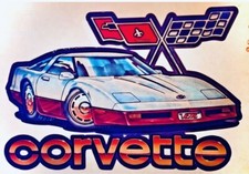 Original Vintage Corvette Iron On Transfer Chevrolet Racing Flags Chevy