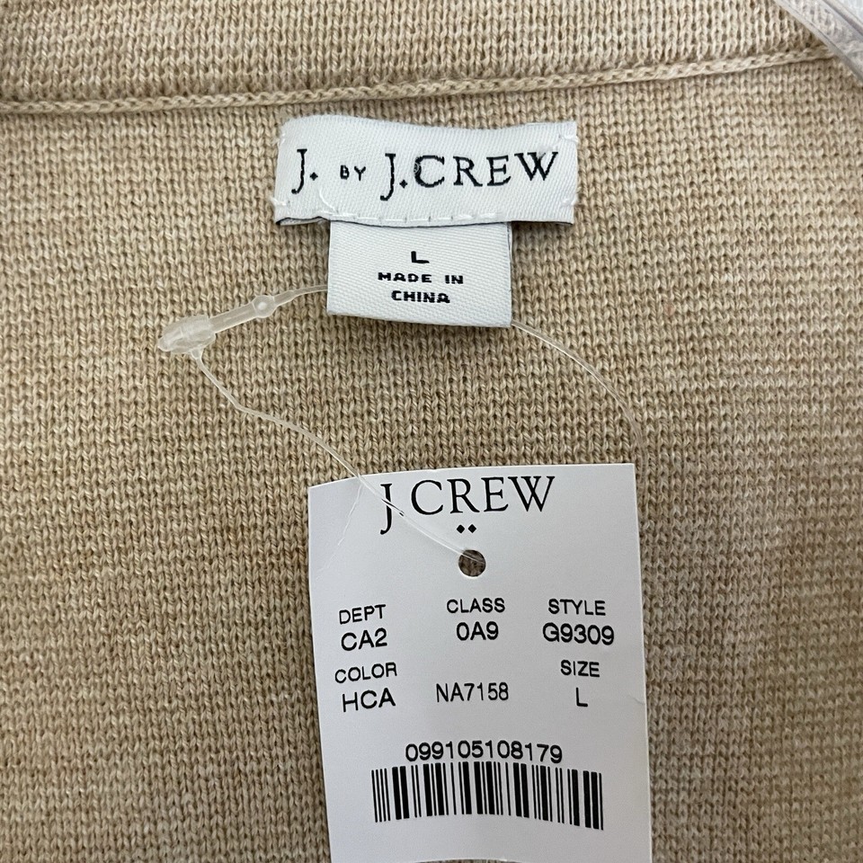 J. Crew Sweater Blazer Jacket Cardigan Size Large Heather Camel Tan