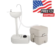 inodoro baño portatil con Lavamanos camping acampar RV  fregadero lavabo bano