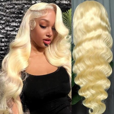 613 Blonde Lace Front Wig Human Hair Body Wave 13X6 Hd Lace  display picture 2