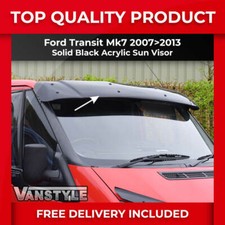 FOR FORD TRANSIT MK7 07-13 BLACK SOLID SUNVISOR SUN VISOR WIND DEFLECTOR TOURNEO