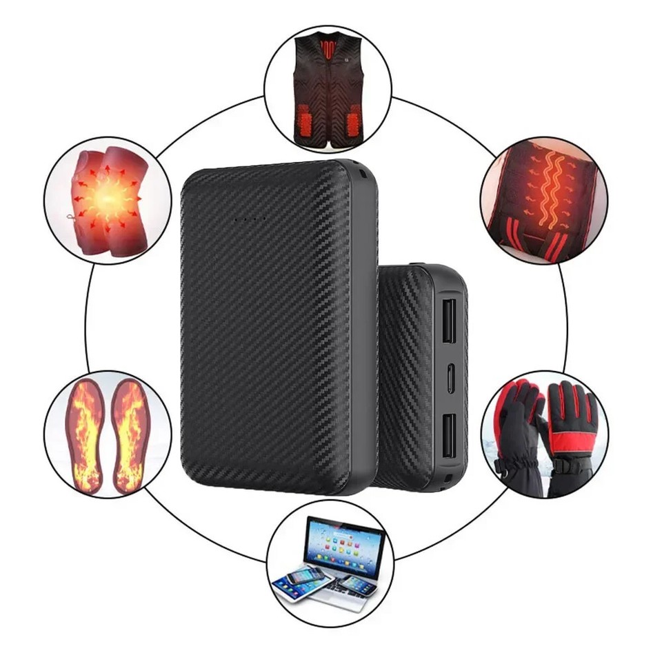Portable Power Bank 20000mAh USB Charger Heated Vest Jacket 5V 3A