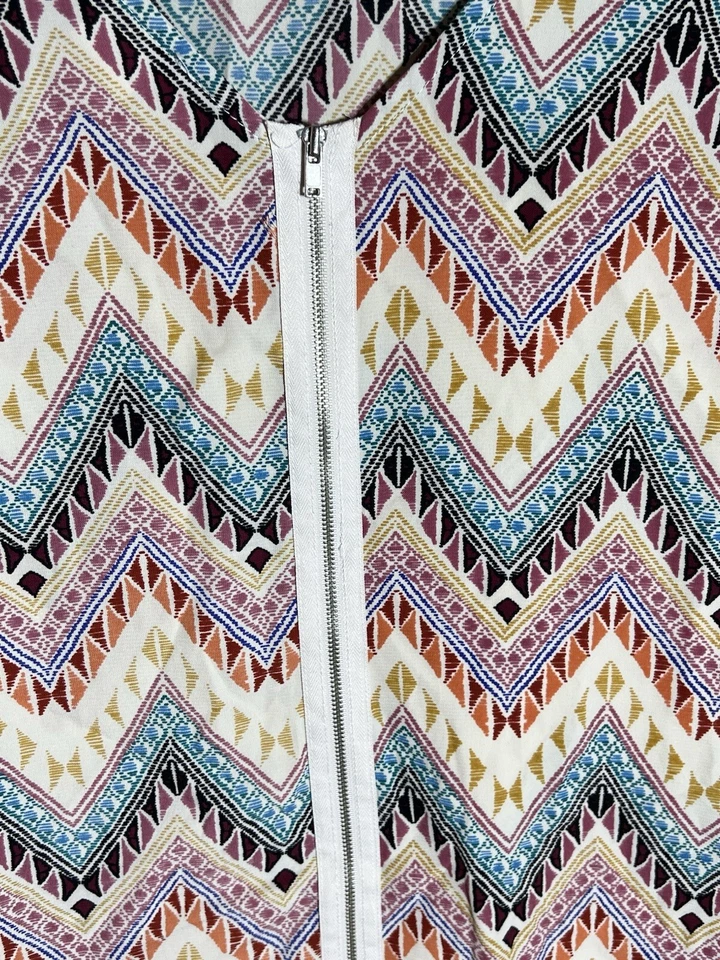 Mini Vestido Body Central Para Mujer Talla Grande Chevron Geométrico Cremallera Espalda Hecho en EE. UU. Foto 4 de 4