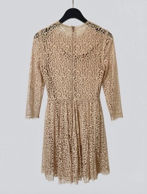 dior brown dress Christian Lace mini FR 36 Crafted in beige cotton