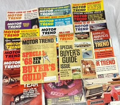 Large Collection of Vintage Motor Trend Magazine Issues from the 1960s