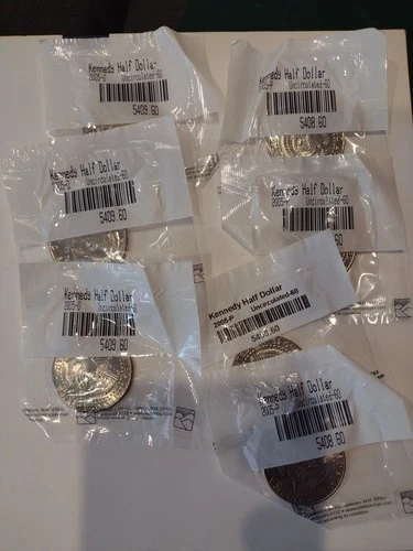 2005 P D Kennedy Half Dollar Coin Year Set 7 Coins Uncirculated 60 4xP 3xD