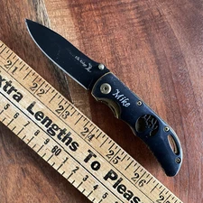 Elk Ridge Gold Titanium Black Stainless Linerlock Folding Pocket Knife 134