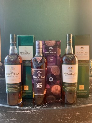 3x The Macallan Whisky, Concept Number 2 (700ml) + 2x Select Oak (2x1000ml)