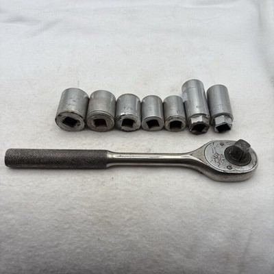Proto 1/2'' ratchet 7 misc sockets NOT Proto 1'' 15/16'' 7/8'' 3/4'' 11/16'' 13/16 (2)