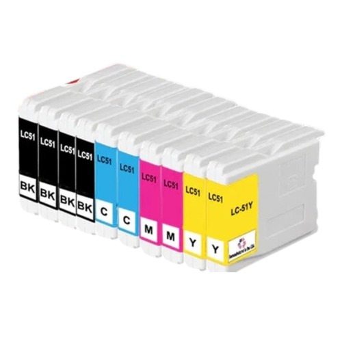 Compatible Ink Cartridge For Brother LC51 4Black, 2 (Cyan, Magenta, Yellow)-USA - 第 1/2 張圖片