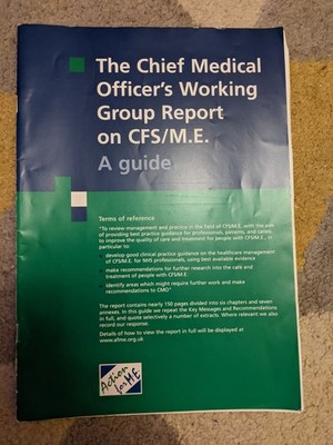 Chief Medical Officer's Working Group Report on CFS/ME & cover letter 2002 used
