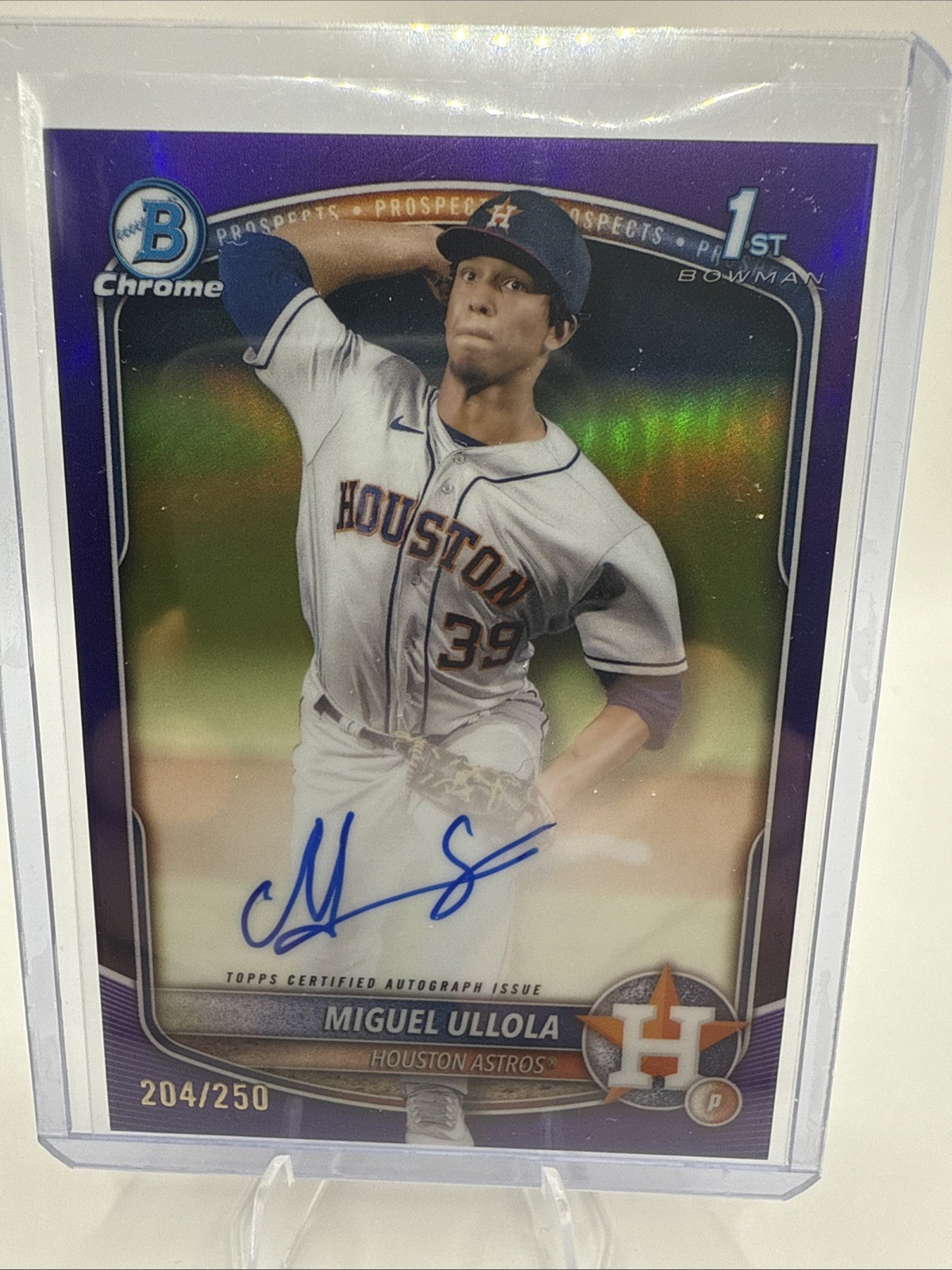2025 Bowman Chrome Miguel Ullola auto 1st Bowman Purple /250 Houston Astros