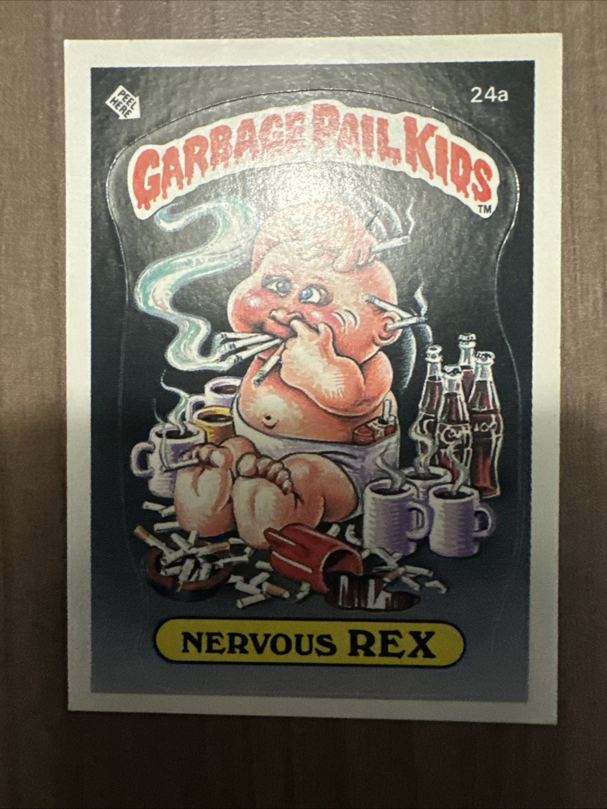 1985 Topps Garbage Pail Kids Series 1 #24a Nervous Rex Matte Back