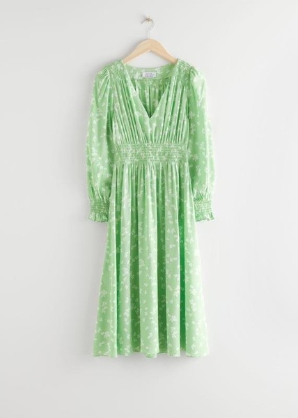 Women & Other Stories Dress Green Viscose 34 #3FMQ