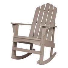 Shine Company Traditional Cedar Wood Adirondack Porch Rocker in Gray
