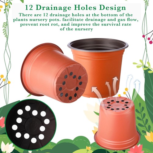 1500 Pcs 6 Inch Plastic Plants Nursery Pots Bulk Seedling Flower Plant Contai... - Picture 3 of 6