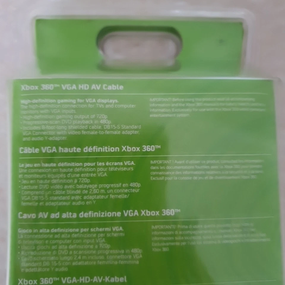 Official Xbox 360 VGA HD AV Cable Microsoft  - Image 4 of 4