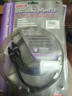 Monster Cable Interlink Lightspeed 100 Fiber Optic Cable TOSLINK 2m New Package
