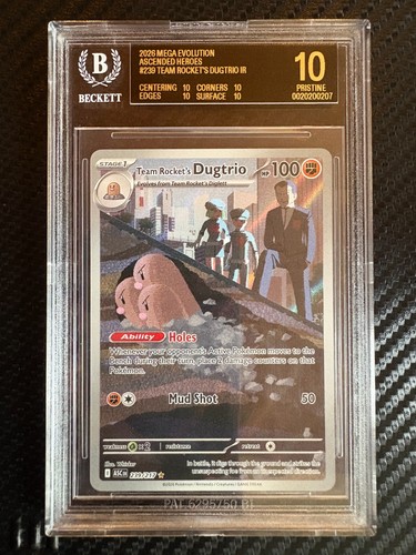 (POP 1, WORLD 1ST!) BGS 10 BLACK LABEL - Team Rocket's Dugtrio 239 ASC Pokemon