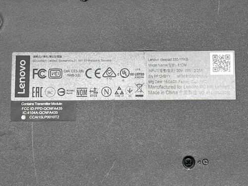 Lenovo IDEAPAD 330-17KB, Core 5 8°, senza RAM/HDD/Caricabatterie - COSÌ COM'È - Foto 15 di 15