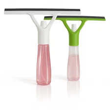 2-Pack Spray Bottle Squeegee Window Cleaner 4 oz Built-In Sprayer Multi Purpose