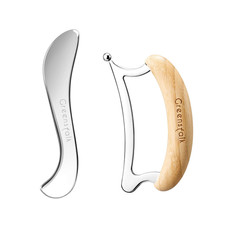Greenstalk 2 in 1 Stainless Steel Gua Sha Massage Tool Set 2 1 Set, Silver