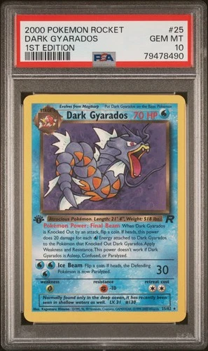 2000 POKEMON ROCKET DARK GYARADOS #25 1ST EDITION PSA 10