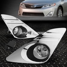 For 12-14 Toyota Camry Clear Lens Bumper Fog Light Lamps Wchrome Bezelswitch