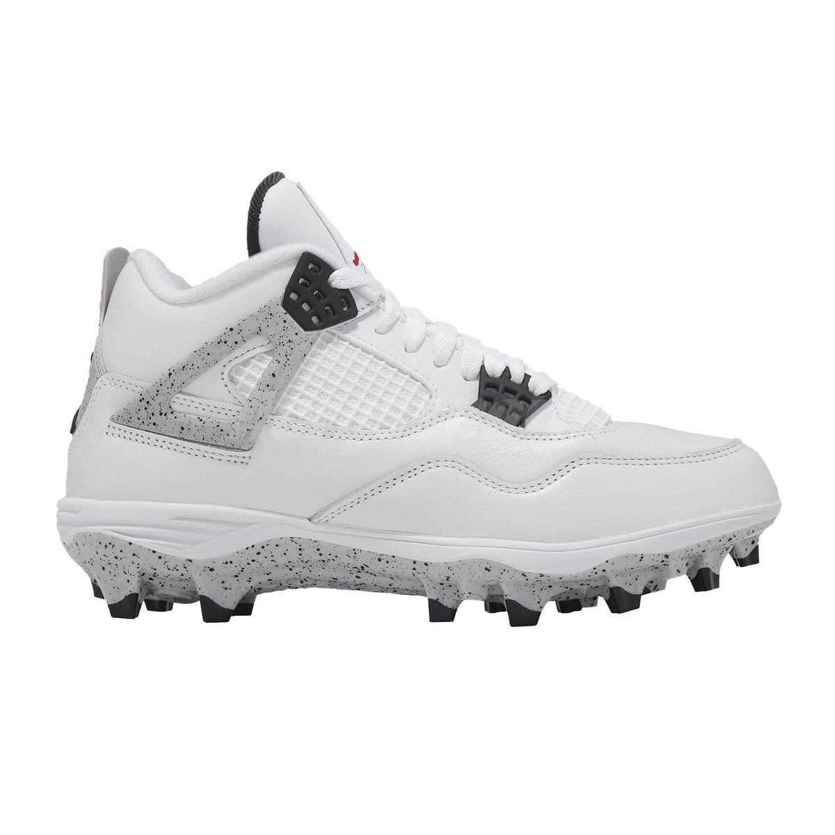 Nike Jordan 4 Retro TD White Cement Cleat Men Soccer Football AJ4