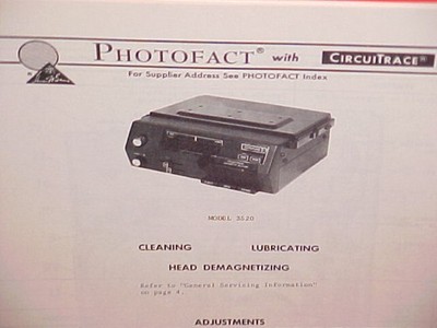 1978 CRAIG AUTO CAR STEREO CASSETTE TAPE PLAYER/AM-FM RADIO SERVICE MANUAL 3520
