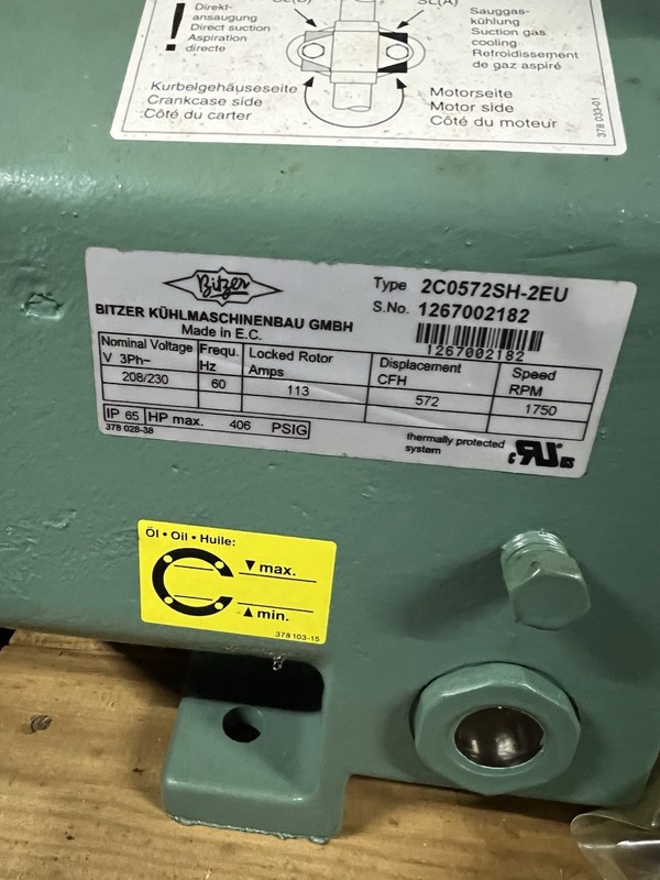 Bitzer 2C0572SH-2EU Green Semi-Hermetic 3 Phase 208/230V 572 CFH
